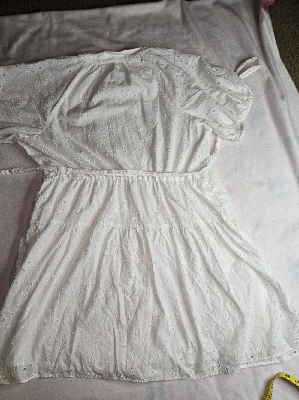 a new day White Eyelet Button-Up Dress with Tie Waist - Picture 7 of 8